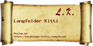 Langfelder Kitti névjegykártya